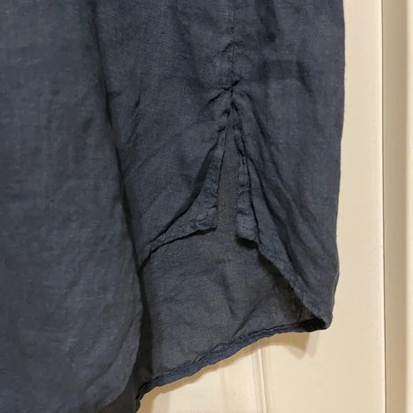 Lungo L'arno 100% Linen Dress Shift Navy - Picture 4 of 9